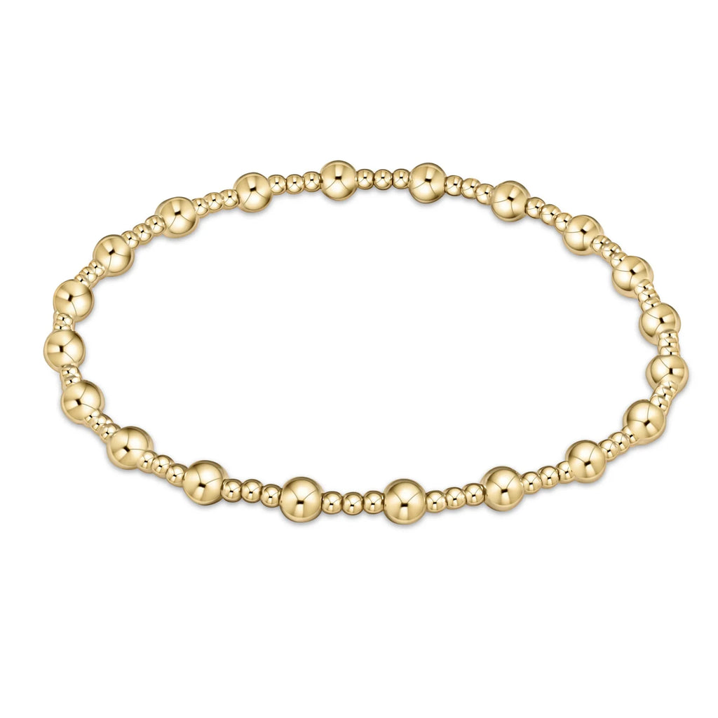 Classic Sincerity Pattern 4mm bead bracelet - gold