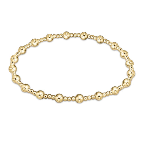 Classic Sincerity Pattern 4mm bead bracelet - gold