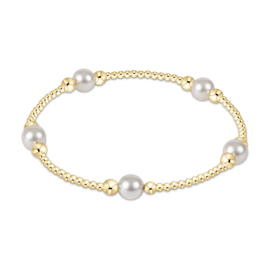 Purpose Pearl 6mm bead bracelet- gold