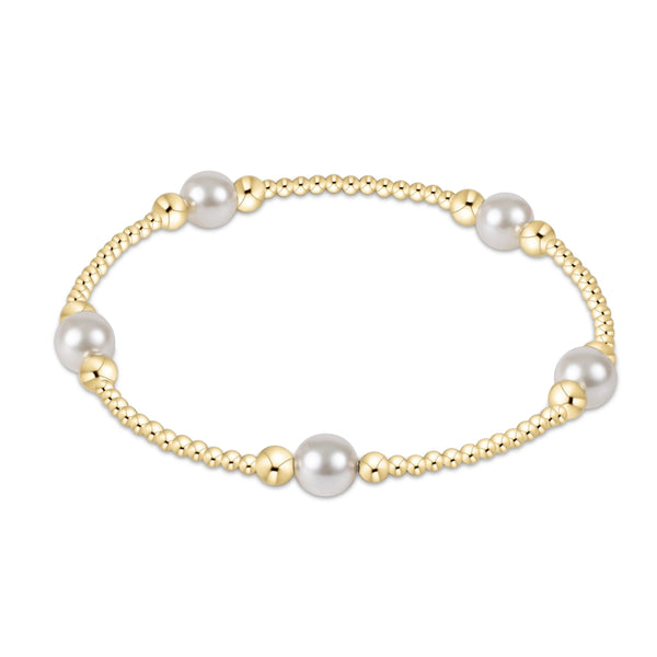 Purpose Pearl 6mm bead bracelet- gold