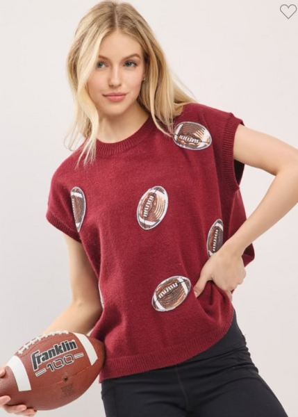 Gameday Football Patch Sweater Top