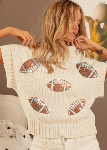 Gameday Sequin Football Sweater