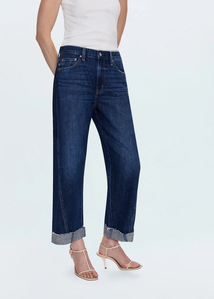 KACEY MID RISE CUFFED STRAIGHT JEAN - CULTIVATE