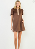 Colorblock Suede Dress