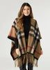 JORA PLAID WRAP WITH FRINGE