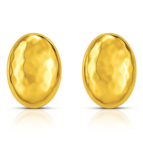 Ira Hammered Oval Earring