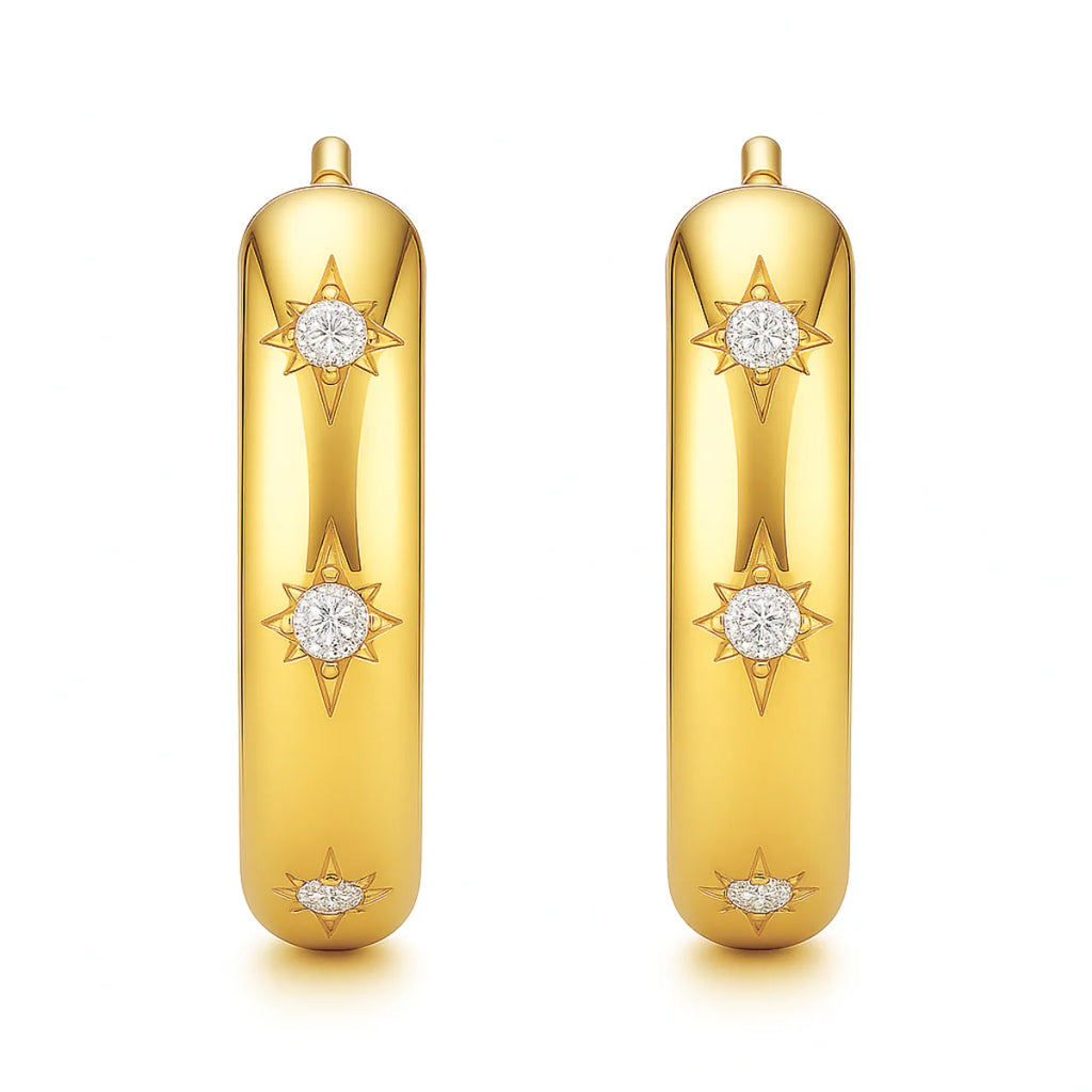 Darby Sunburst Hoop Earring