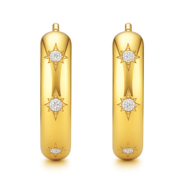 Darby Sunburst Hoop Earring