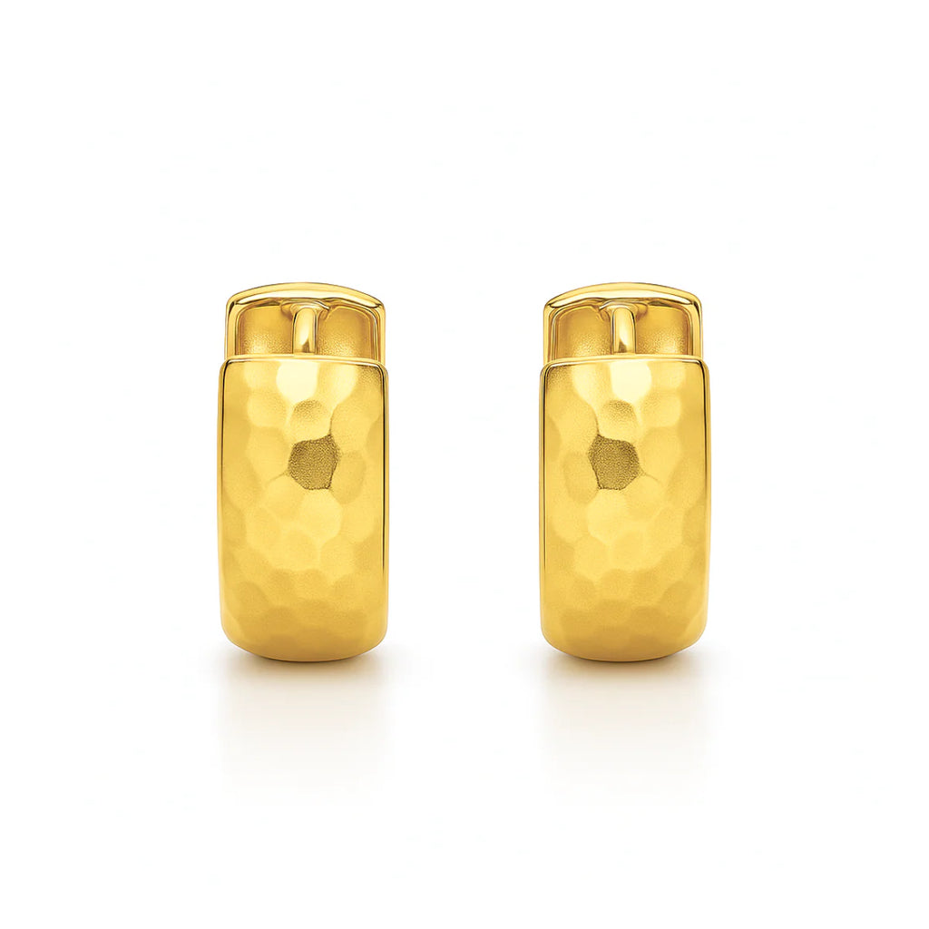 Brennan Hammered Huggie Hoop Earring