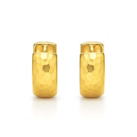 Brennan Hammered Huggie Hoop Earring