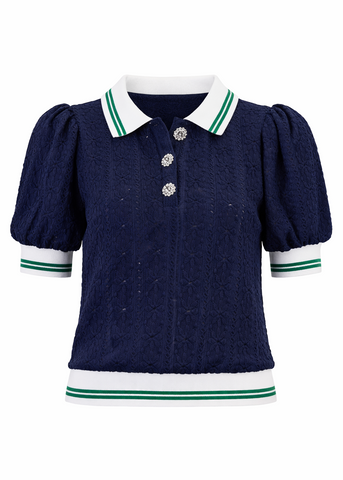 Eyelet Lace Puff Top