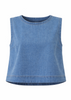 Denim Back Pleat Top