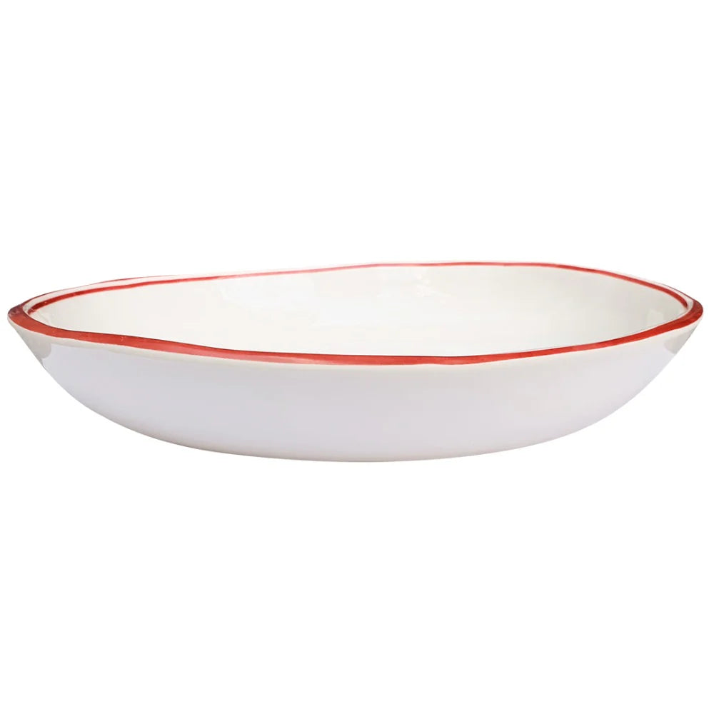 Pasta/Soup Bowl with Red Edge