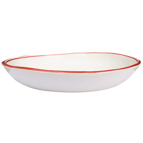 Pasta/Soup Bowl with Red Edge