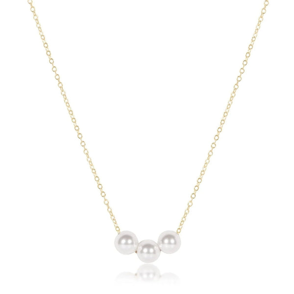 16'' Necklace Gold - Joy Pearl 6mm