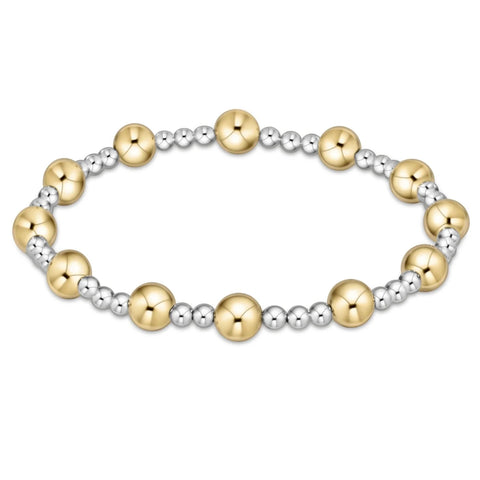 Classic Sincerity Pattern 6mm Bead Bracelet – Mixed Metal