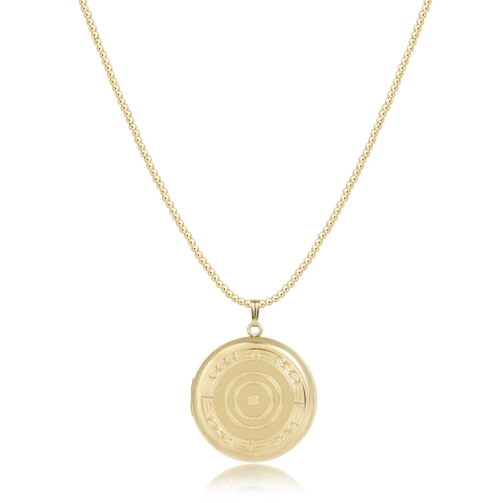 Choker Classic Gold 2mm Bead - Cherish Large Gold Locket