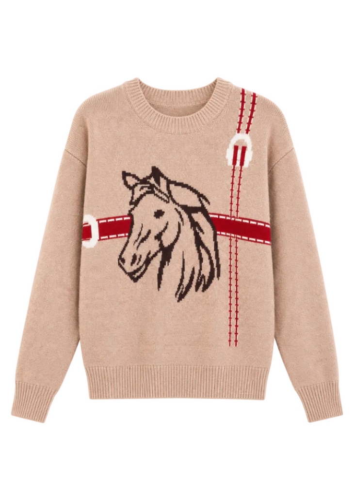 Horse Head Print Sweater