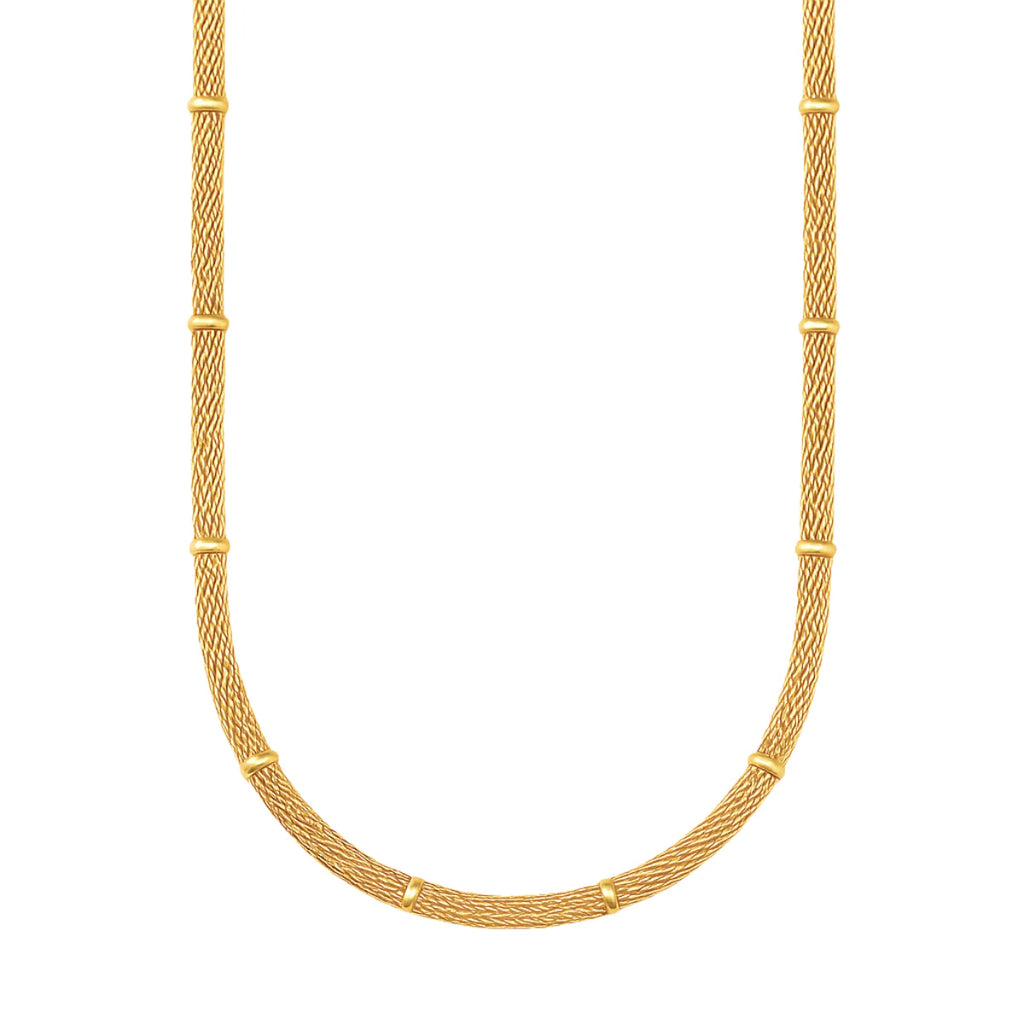 Cosette Beaded Round Mesh Chain Necklace