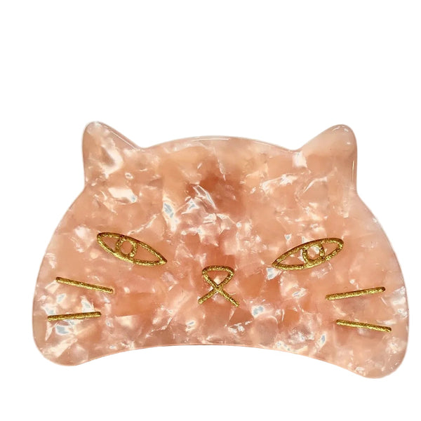 Carved Large Meow Cat Jaw Clip