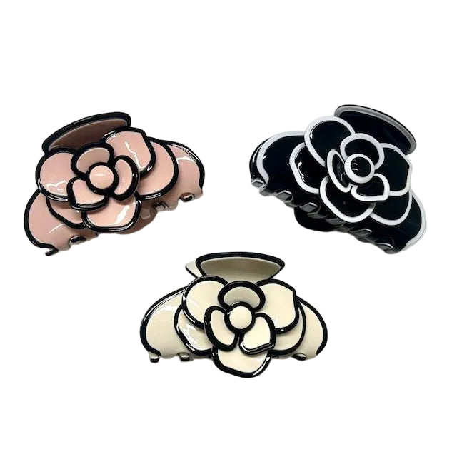 Chanel Insp. Camellia Flower Large Jaw Clip