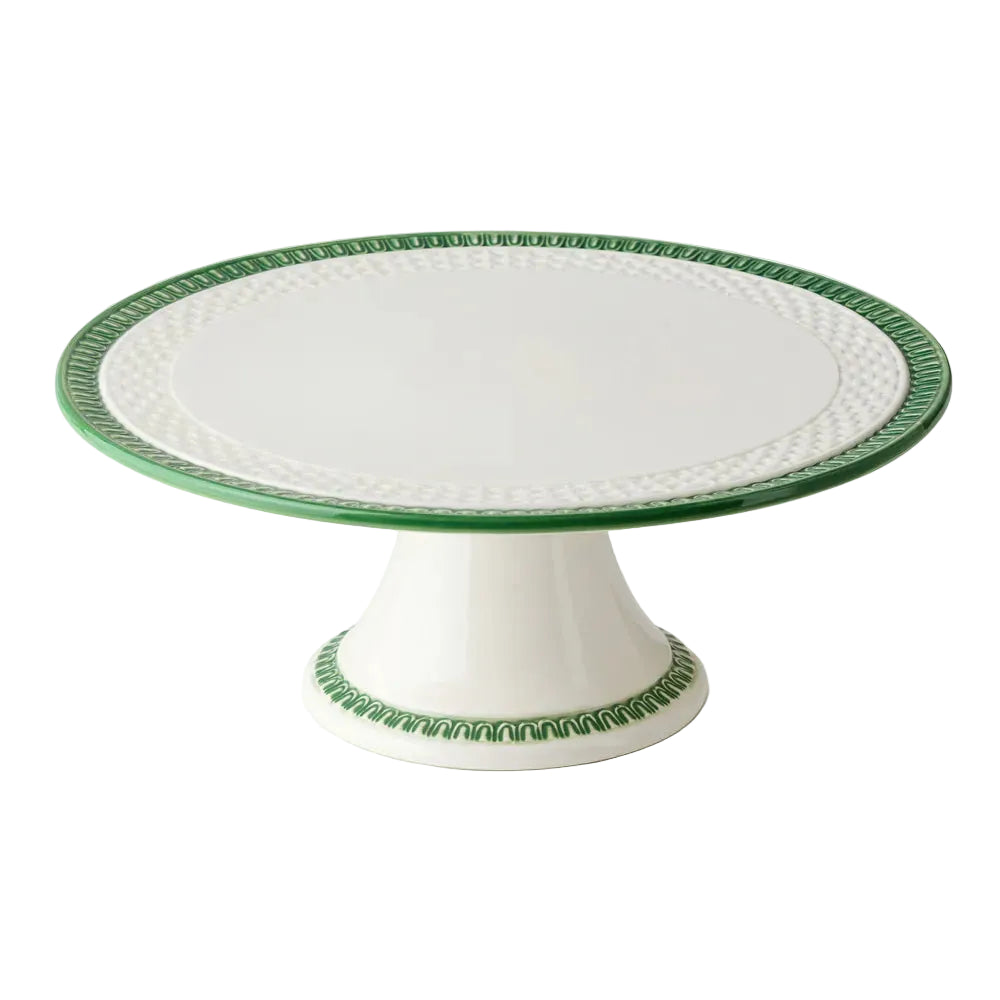 Le Jardin Embossed Rattan Footed Cake Plate
