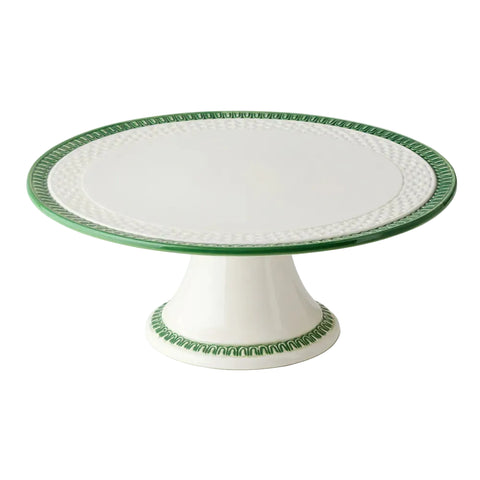 Le Jardin Embossed Rattan Footed Cake Plate