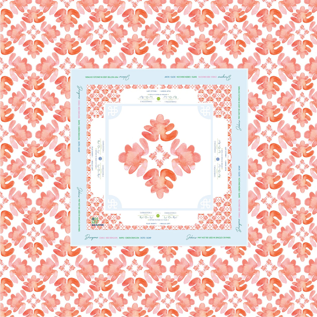 Pop of Poppy Instructional Mahjong Tablecloth