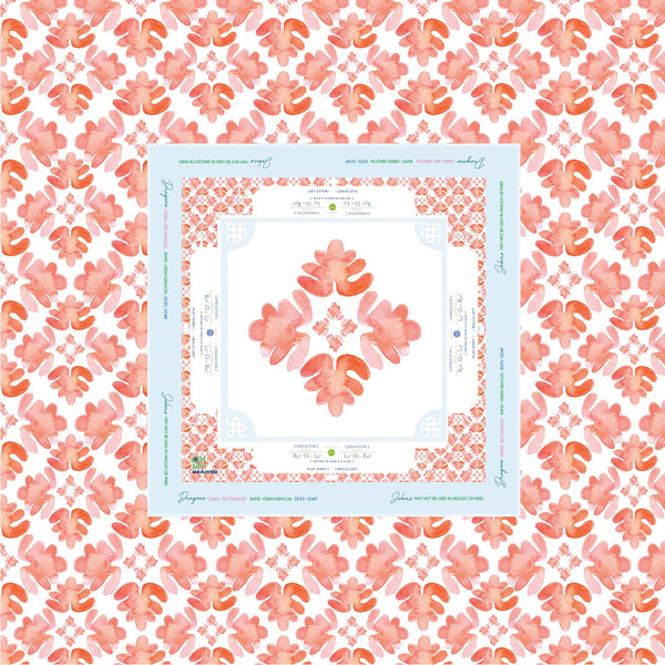 Pop of Poppy Instructional Mahjong Tablecloth