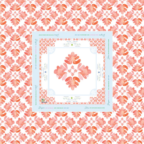 Pop of Poppy Instructional Mahjong Tablecloth