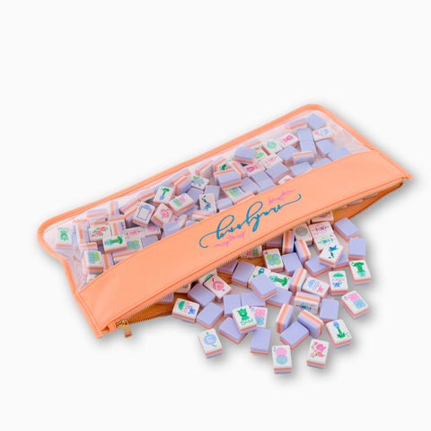 Peach Script Mahjong Bag