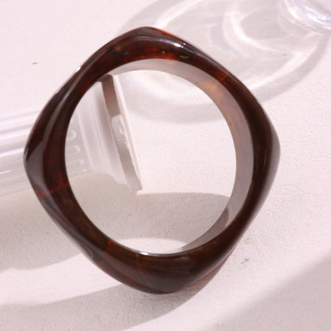 Multicolor Irregular Square Acrylic Bangle