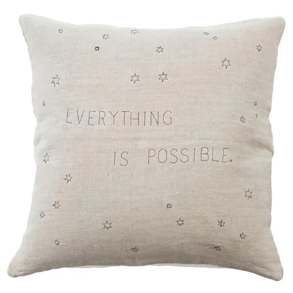 Pillow Collection - Everything Is Possible (Stone Washed Linen) - 24” x 24
