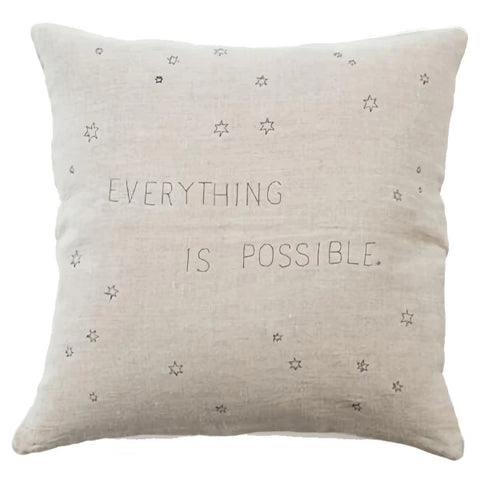 Pillow Collection - Everything Is Possible (Stone Washed Linen) - 24” x 24