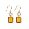 Veronica Two Tone Color Cut Glass Dangle Earring