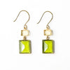 Veronica Two Tone Color Cut Glass Dangle Earring