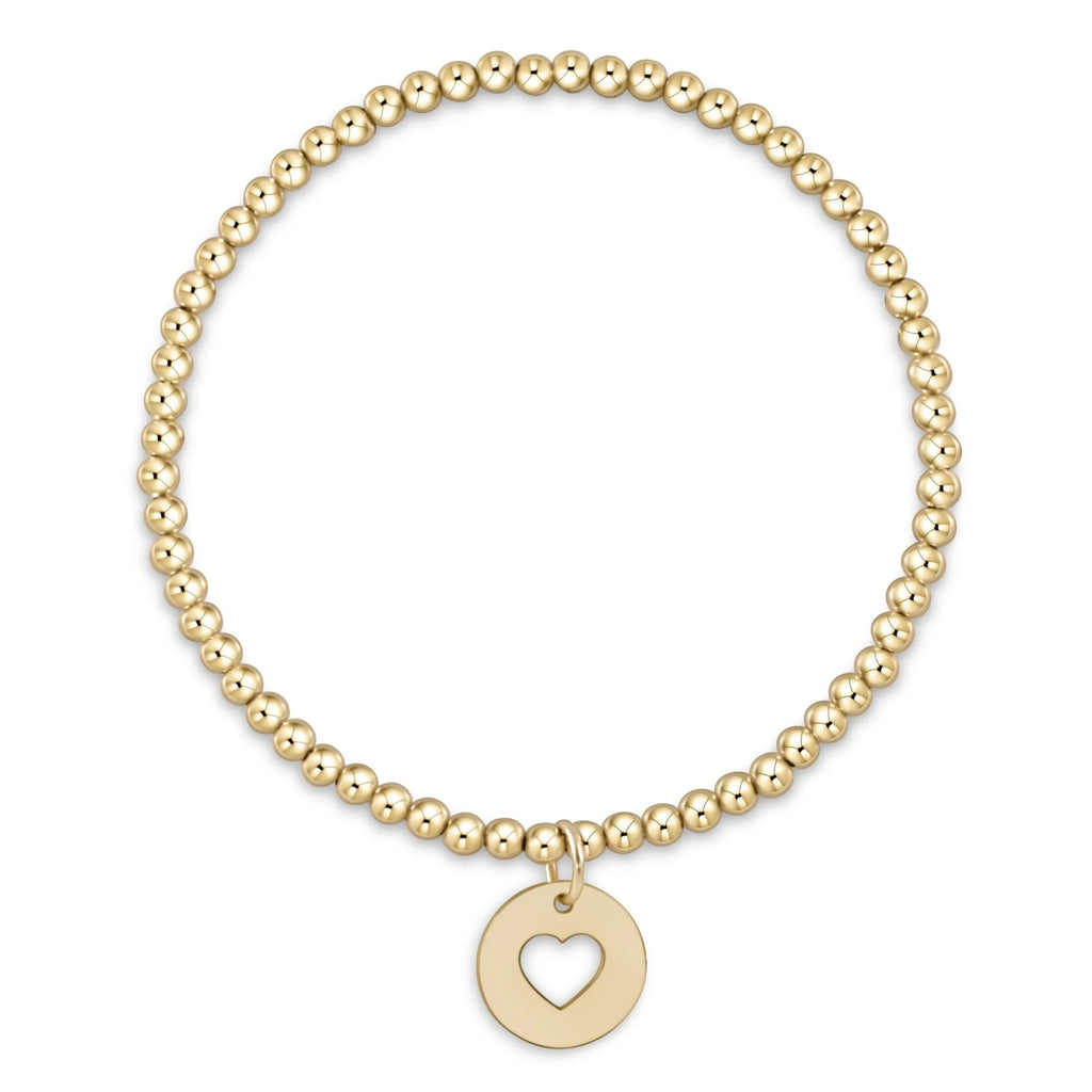 Classic Gold 3mm Bracelet- Love Gold Disc