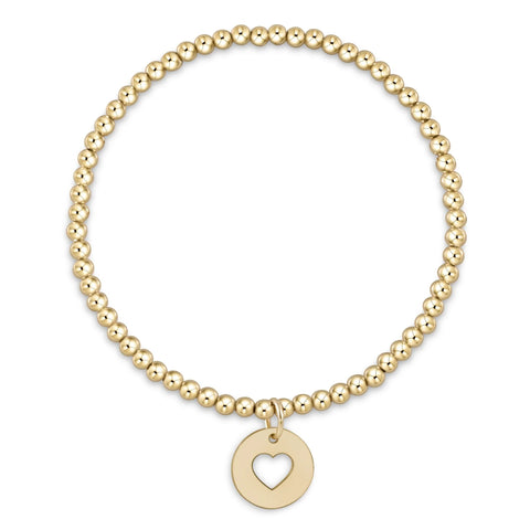Classic Gold 3mm Bracelet- Love Gold Disc