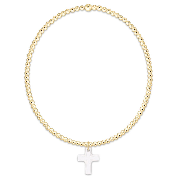 Classic Gold 2mm Bracelet - Blessed Crystal Charm