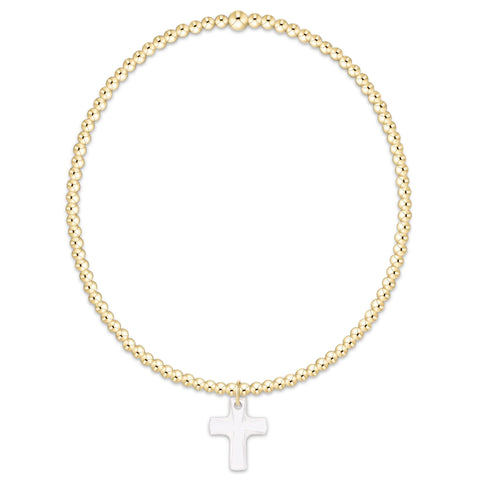 Classic Gold 2mm Bracelet - Blessed Crystal Charm