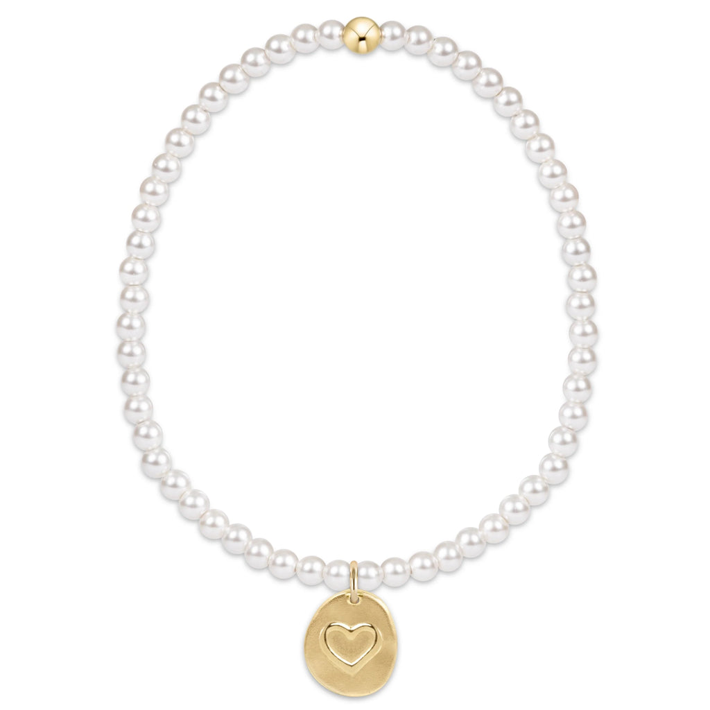 Classic Pearl 3mm Bracelet - Inspire Love Small Gold Disc