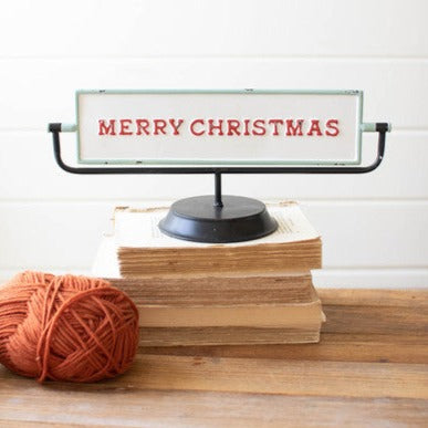 Merry Christmas & Happy New Year Enamel Flip Sign