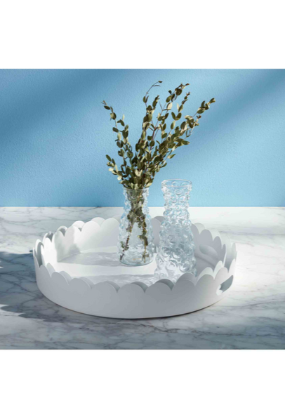 SCALLOPED METAL TRAY SET