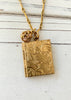 Brocade Etched Photo Locket Necklace