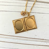 Brocade Etched Photo Locket Necklace