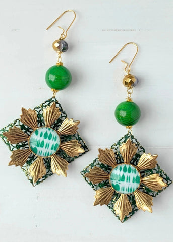 Spruce Chrysanthemum Dangle Earring