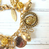 Vintage Inspired Gilded Bauble Charm Bracelet