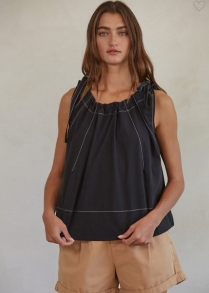 Black Bow Detail Top
