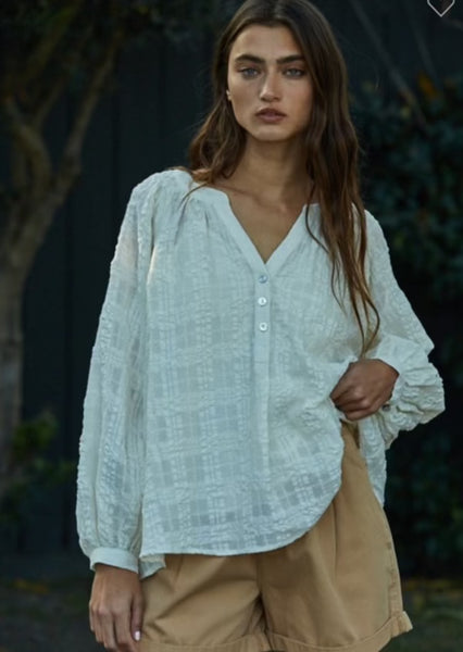 Ivory Button Blouse