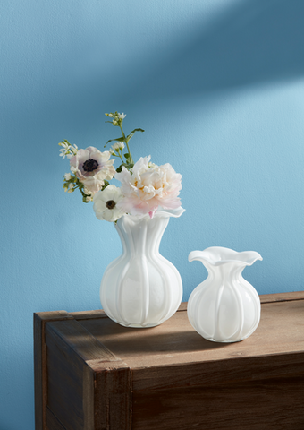 Ruffled Glass Vases
